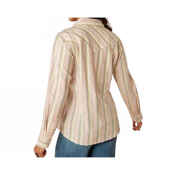 NEW ARIAT alyssa long sleeve shirt in cream - Picture 3 of 3